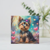 Valentine Yorkie Feiertagskarte (Stehend Vorderseite)