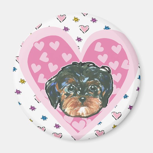 Valentine Yorkie Poo Magnet (Vorne)