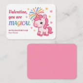 Valentine You Are Magical Kids Unicorn Mitteilungskarte (Vorne/Hinten)