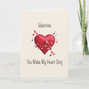 Valentine You Make My Heart Sing Faltschachtel Feiertagskarte