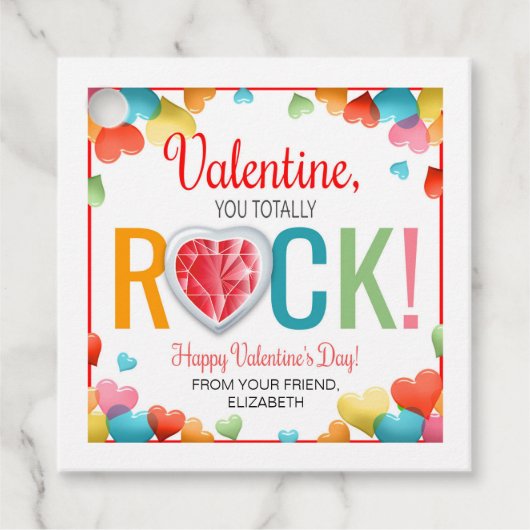 Valentine You Rock Gift Tag Geschenkanhänger (Vorderseite)