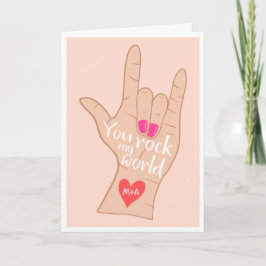 Valentine you rock my world cute 3 photos collage karte