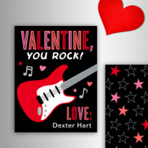 Valentine You Rock Red Guitar Kinder Valentinstag