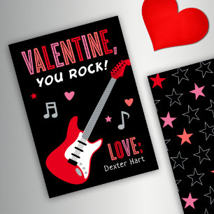 Valentine You Rock Rote Gitarre Kinder Valentinsta Einladung