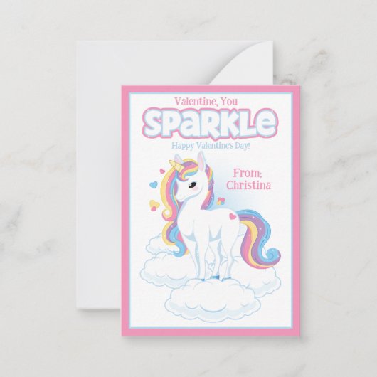 Valentine You Sparkle Parco Tassino Mitteilungskarte (Vorderseite)