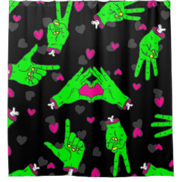Valentine Zombie Liebe Herzhand halloween Duschvorhang