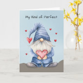 Valentine zu Ihm Gnome in Denim Karte (Gelbe Blume)