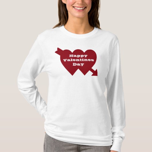 VALENTINE ZWEI HERZEN OBERSTE T-Shirt (Vorderseite)