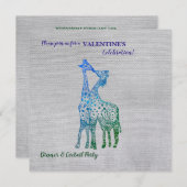 Valentineinladung mit Giraffen im rustikalen Stil Einladung (Vorne/Hinten)