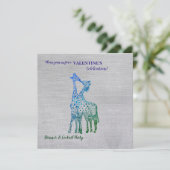 Valentineinladung mit Giraffen im rustikalen Stil Einladung (Stehend Vorderseite)