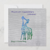 Valentineinladung mit Giraffen im rustikalen Stil Einladung (Vorderseite)