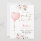 Valentineinladung zum 1. Geburtstag Einladung (Vorderseite)