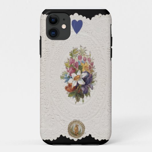 Valentinekarte, die Blumen, c.1840 darstellt Case-Mate iPhone Hülle (Rückseite)
