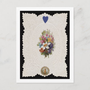Valentinekarte, die Blumen, c.1840 darstellt Feiertagspostkarte