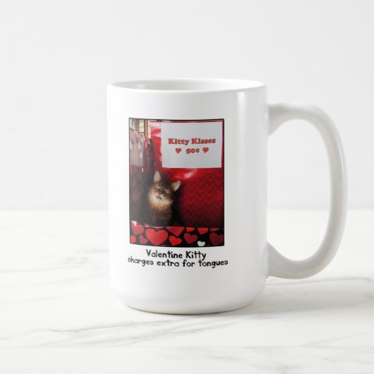 Valentinekitty-küssende Stand-Tasse Kaffeetasse (Rechts)