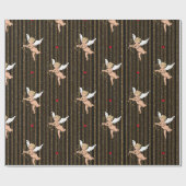 Valentinengel auf schwarzen Glitzer Geschenkpapier (Flach)