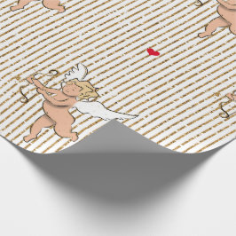 Valentinengel in weiß und gold geschenkpapier