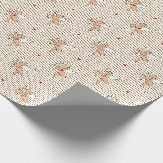 Valentinengel in weiß und gold_winzig geschenkpapier (Ecke)