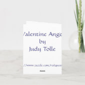 Valentinengel mit lila Grenze Feiertagskarte (Rückseite)