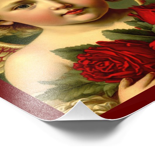 Valentinengel mit Rose-Poster Fotodruck (Ecke)