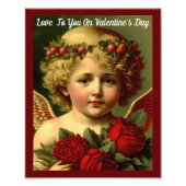 Valentinengel mit Rose-Poster Fotodruck (Vorne)