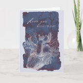 Valentinenkarte des anatomischen Herzens in Blau Dankeskarte (Vorderseite)
