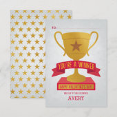 Valentinenkarte des Roten Siegers Trophäe im Klass Einladung (Vorne/Hinten)