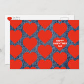 Valentinenkarte für Denim und Rotes Herz Ankündigung (Vorne/Hinten)