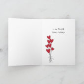 Valentinenkarte für Mädchen mit Herzballons Feiertagskarte (Innenseite)