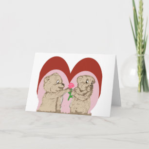 Valentinenkarte "Fuzzy Bears" Feiertagskarte
