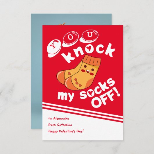 Valentinenkarte im Klassenzimmer: Sie klopfen mir Einladung (Vorne/Hinten)