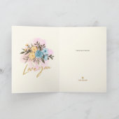 Valentinenkarte mit Blume Bouquet Liebe Text Karte (Innenseite)