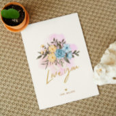 Valentinenkarte mit Blume Bouquet Liebe Text Karte