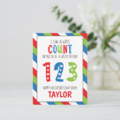 Valentinenkarte mit der Anzahl der Streifen Postkarte (Stehend Vorderseite)