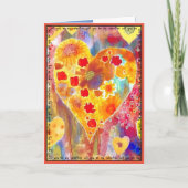 Valentinenkarte mit Rosa, Rot, Gelb, Blues Karte (Vorderseite)