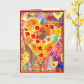 Valentinenkarte mit Rosa, Rot, Gelb, Blues Karte (Gelbe Blume)