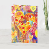 Valentinenkarte mit Rosa, Rot, Gelb, Blues Karte (Rückseite)