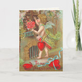 Valentinenkarte Retro Cherub Feiertagskarte (Vorderseite)