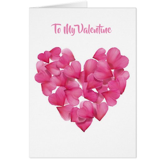 Valentinenkarte Rose Blütenherzen nach Maß (Vorne)