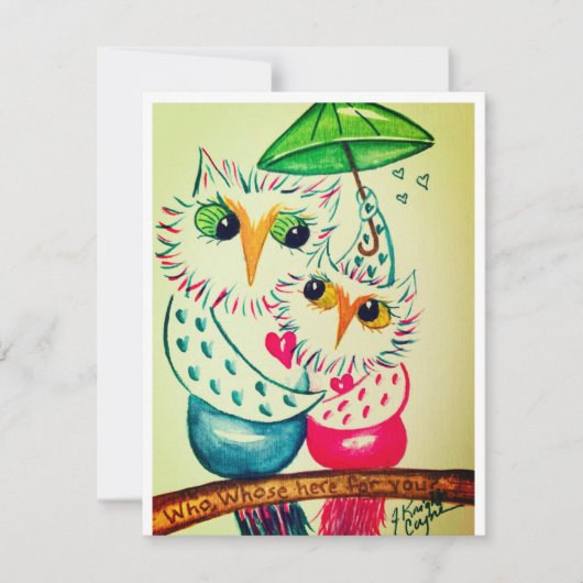 Valentinenkarte, Uhu Feiertagskarte (Vorderseite)
