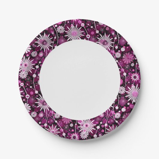 Valentiner Blumenmuster Pappteller (Vorderseite)