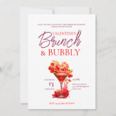 Valentiner Brunch und Bubbly Einladung (Vorderseite)