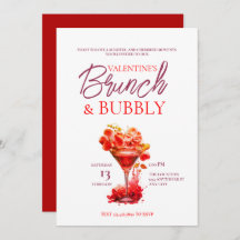 Valentiner Brunch und Bubbly Einladung