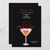 Valentiner Cocktails-Party Einladung (Vorne/Hinten)