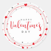 Valentiner Herzkranz Runder Aufkleber (Vorderseite)