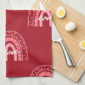 Valentiner Hintergrund mit Herz-Liebe Geschirrtuch (Viertel Falte)