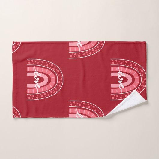 Valentiner Hintergrund mit Herz-Liebe Handtuch (Handtuch)