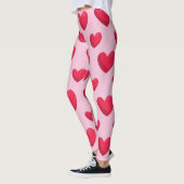 Valentiner Hintergrund mit Herz-Liebe Leggings (Links)