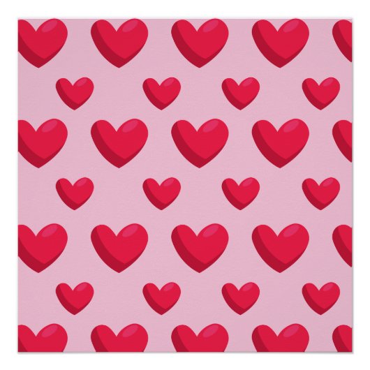 Valentiner Hintergrund mit Herz-Liebe Poster (Vorderseite)
