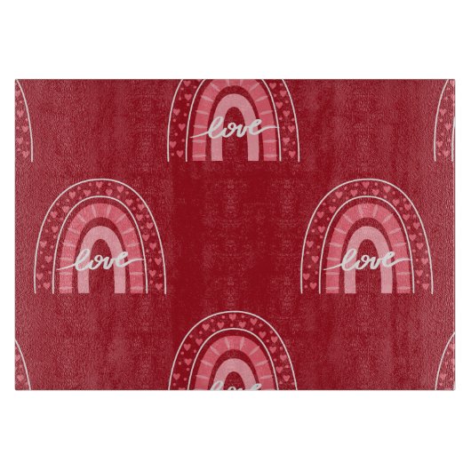 Valentiner Hintergrund mit Herz-Liebe Schneidebrett (Vorderseite)